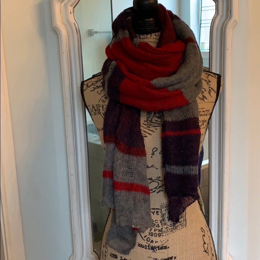 Gauzy Striped Scarf Shawl